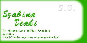 szabina deaki business card