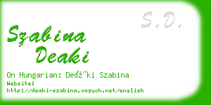 szabina deaki business card